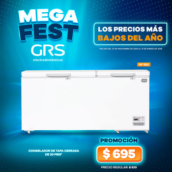 Congelador Tapa Cerrada 20 pies³ | Modelo GF 550